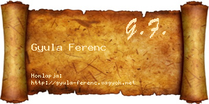Gyula Ferenc névjegykártya