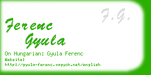 ferenc gyula business card